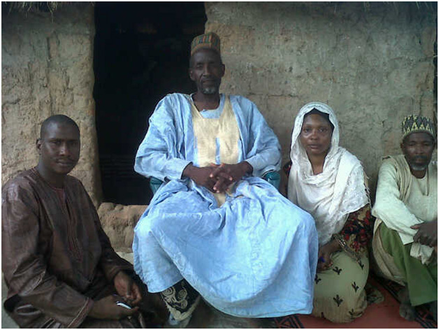 Community head with data collection staff, Gombe State, Nigeria